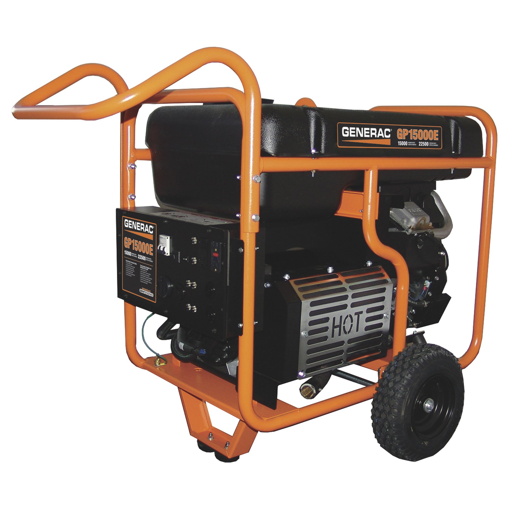 Generac GP15000E Portable Generator, 22,500 Surge Watts, 15,000 Rated Watts, Electric Start, Model# 5734
